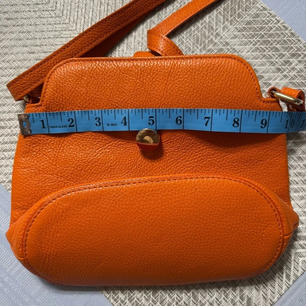 TANO Orange Italian Leather Crossbody Bag - Picture 14 of 15